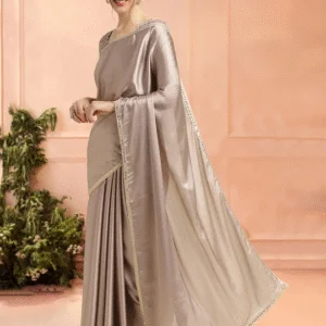 Beige Chiffon Saree